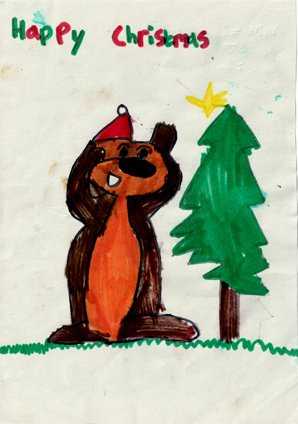 One of our Beavers drew this card, which was used as a national Scouting Christmas Card